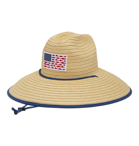 PFG™ Straw Lifeguard Hat -Straw, Fish Flag