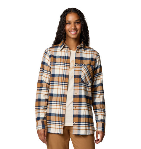 Calico Basin™ Flannel Long Sleeve Shirt - Camel Brown