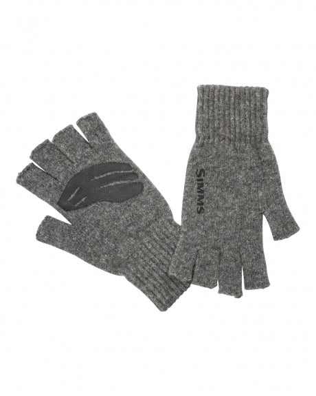 Wool Half Finger Mitt - Steel