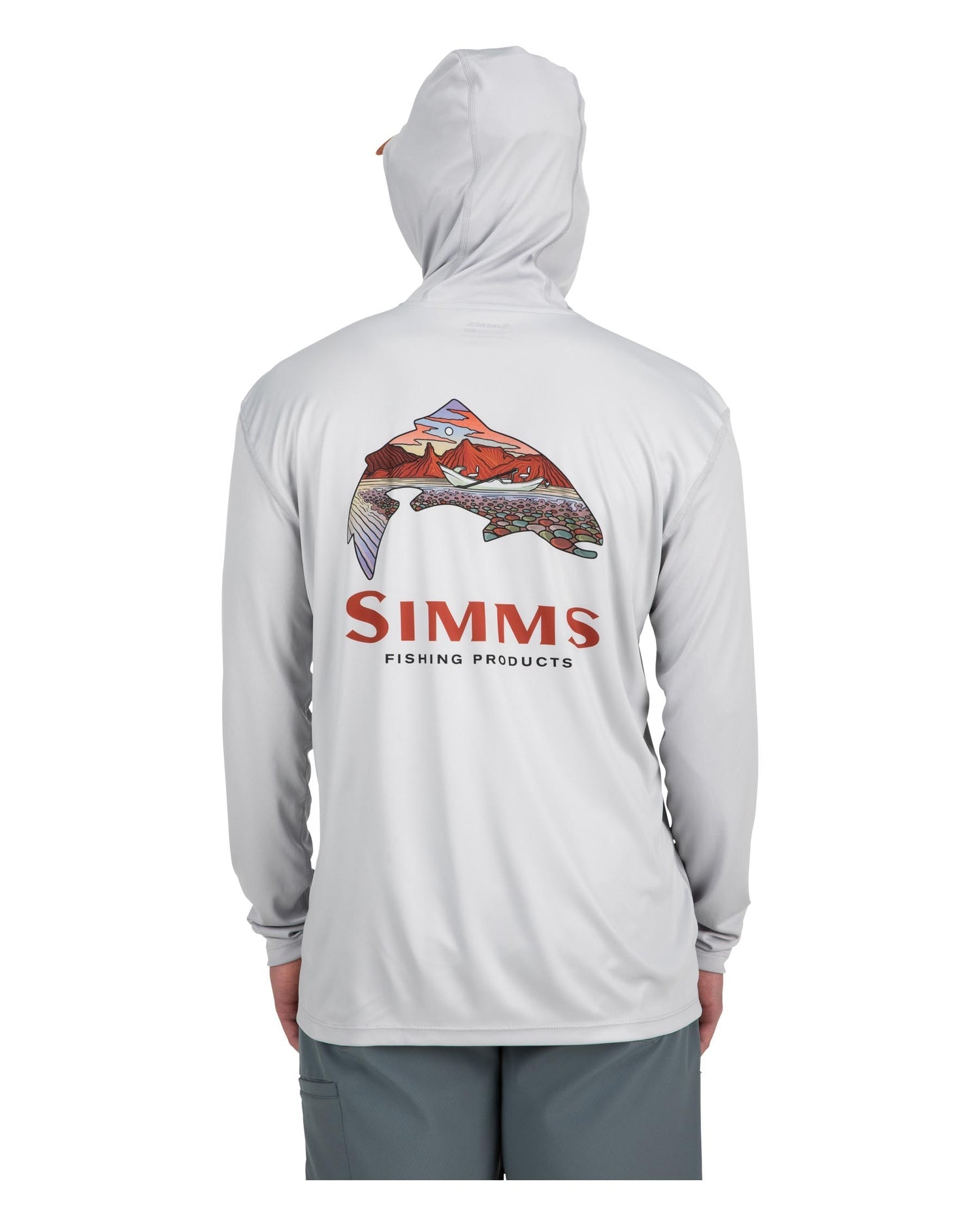Simms Artist Series Tech Hoody - Men's Trout Logo Flame / Sterling XXL