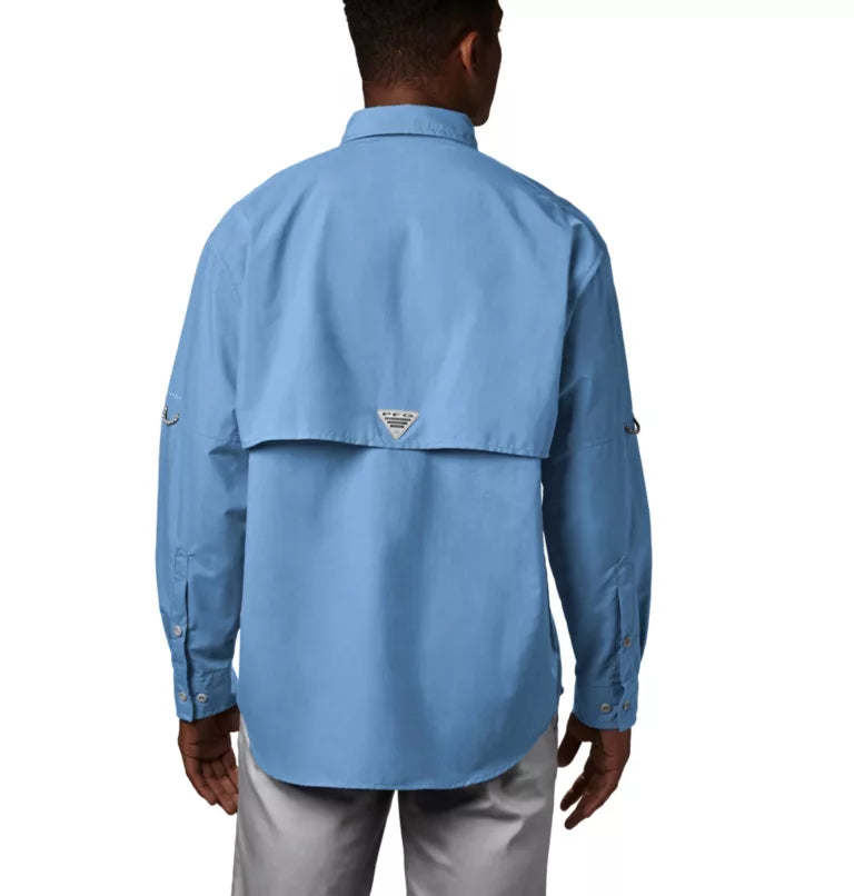 COLUMBIA fishing shirt work multi-pocket function dark blue