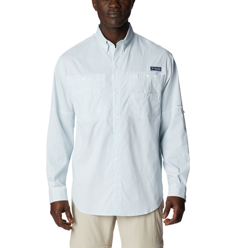 Columbia Men's PFG Super Tamiami Long Sleeve Shirt - M - BluePlaid