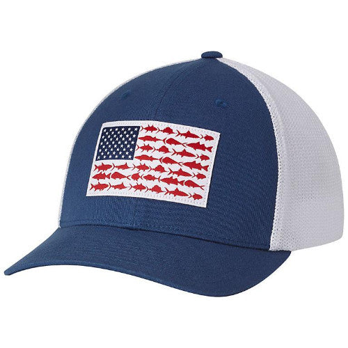Columbia PFG Mesh Fish Tree Flag Ballcap Flexfit Madison