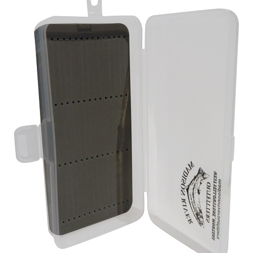 MRO Logo Clear Poly Fly Box with Slot Foam Liner