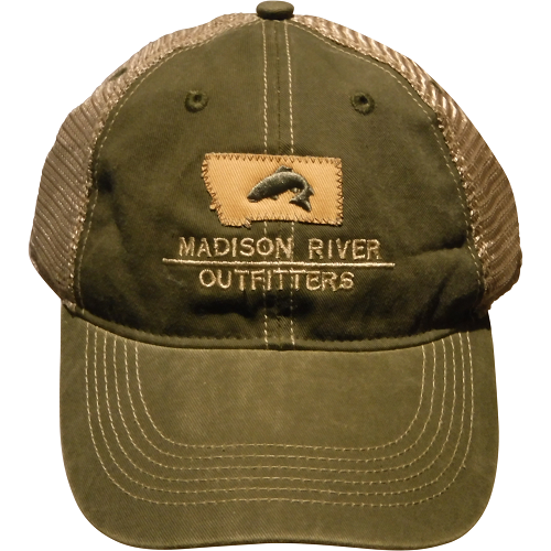 MRO MT Fish Legend Trucker Cap - Conifer/Khaki - Madison River Outfitters