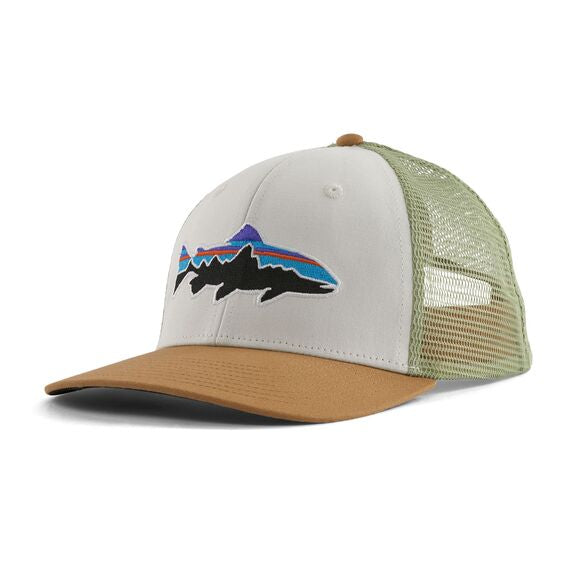 Fitz Roy Trout Trucker Hat - White w/Classic Tan