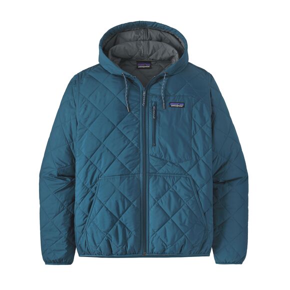 M's Diamond Quilted Bomber Hoody - Wavy Blue