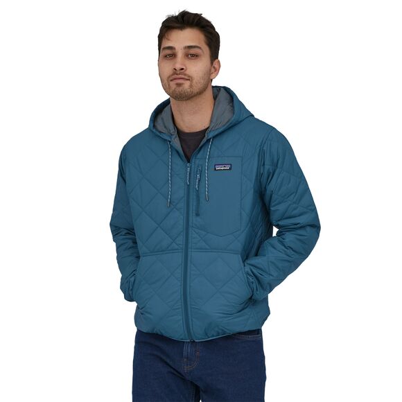 M's Diamond Quilted Bomber Hoody - Wavy Blue